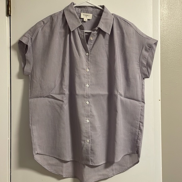 Purple and white striped blouse - Picture 3 of 4